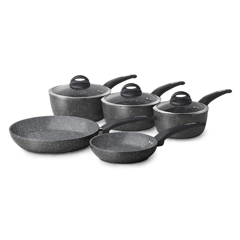 Tower Cerastone T81276 Forged 5 Piece Pan Set, 18/20/22cm Saucepans and 20/28cm Frying Pans