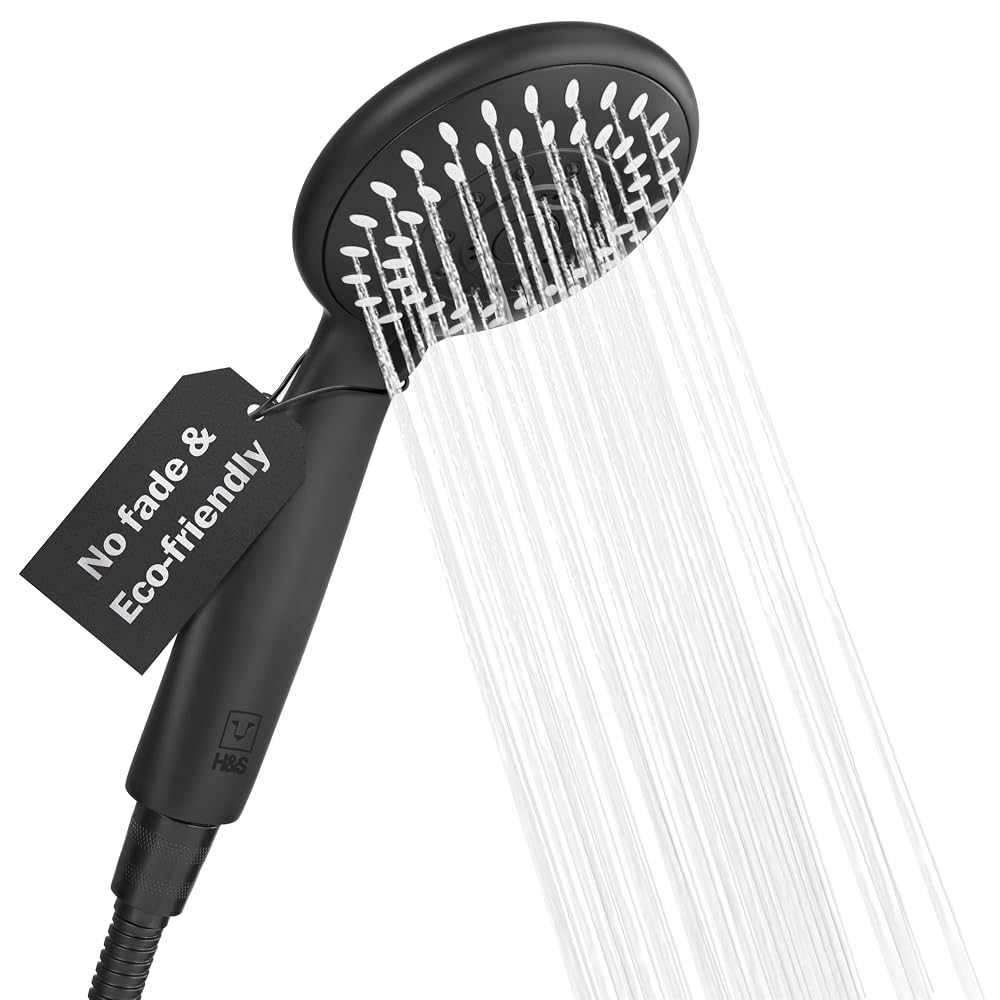 H&S Adjustable Shower Head High Pressure, Handheld Universal 5 Spray Mode Chrome Replacement