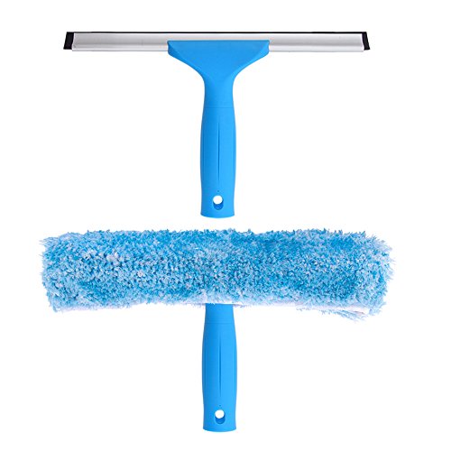 MR.SIGA Professional Window Squeegee & Microfibre Window Scrubber, 10 inch