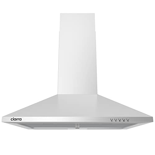 CIARRA CBCS6201 60cm Chimney Cooker Hood, Carbon Filters Included, 3 Speeds - Stainless Steel