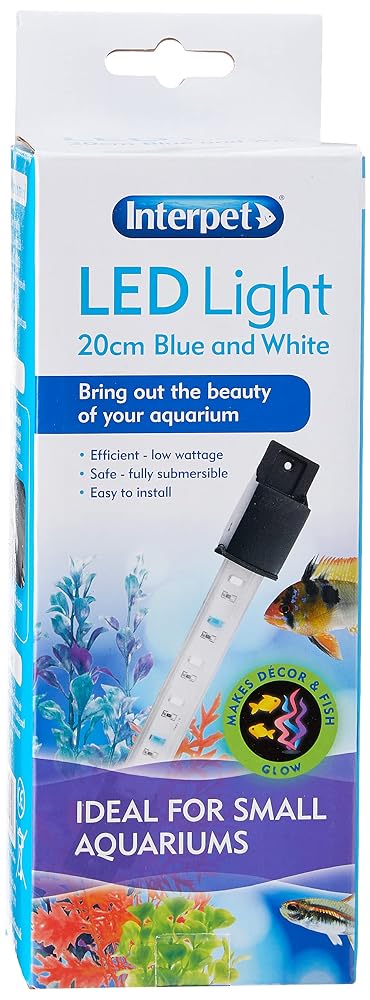 Interpet White and Blue LED Light for Aquariums & Fish Tanks, Efficient Lighting, Easy to Install, 20cm