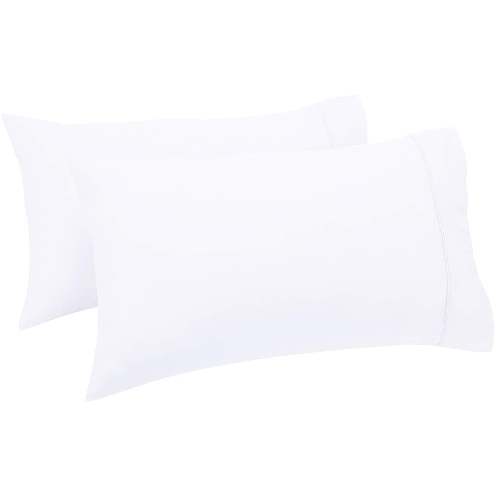 Amazon Basics Deluxe Microfibre Standard Pillowcase, Set of 2