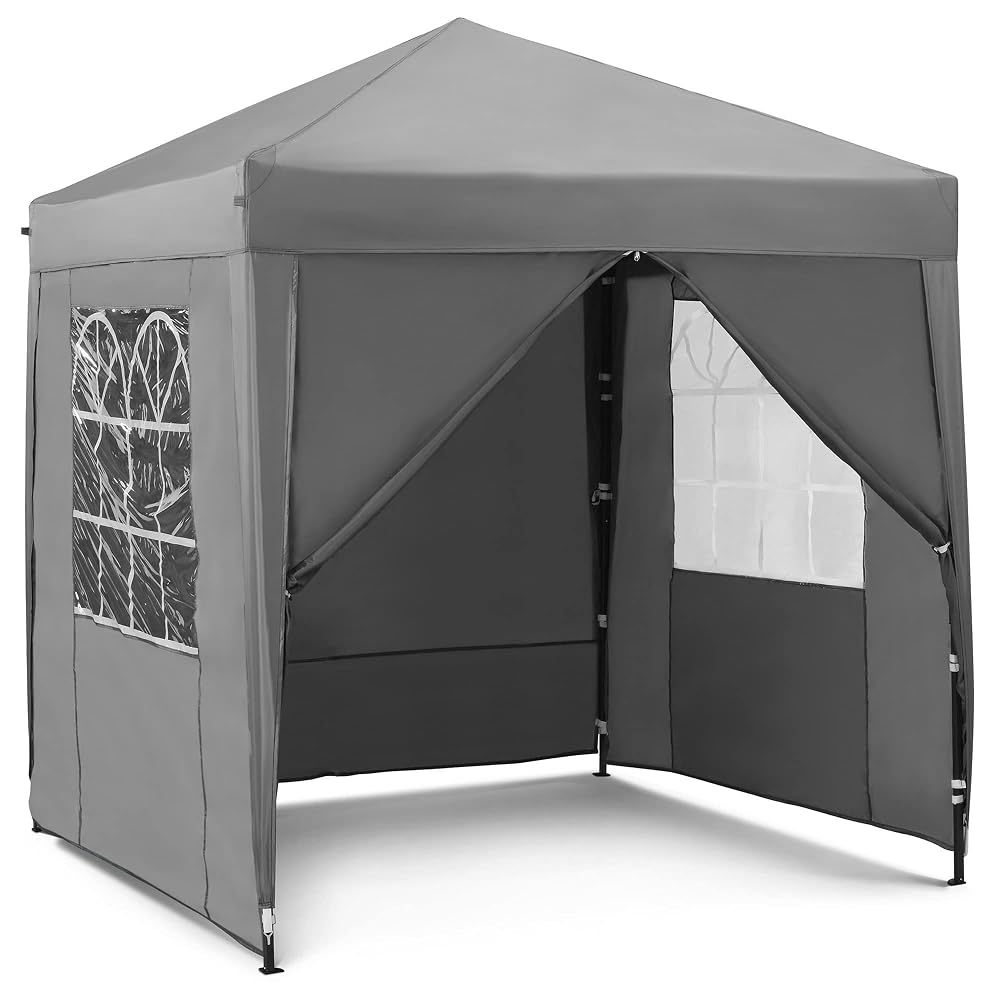 VonHaus Pop Up Gazebo 3 x 3m — Outdoor Garden Marquee Shelter Canopy with Removable Sides, Storage Bag, Leg Weight Bags, Pegs & Cords