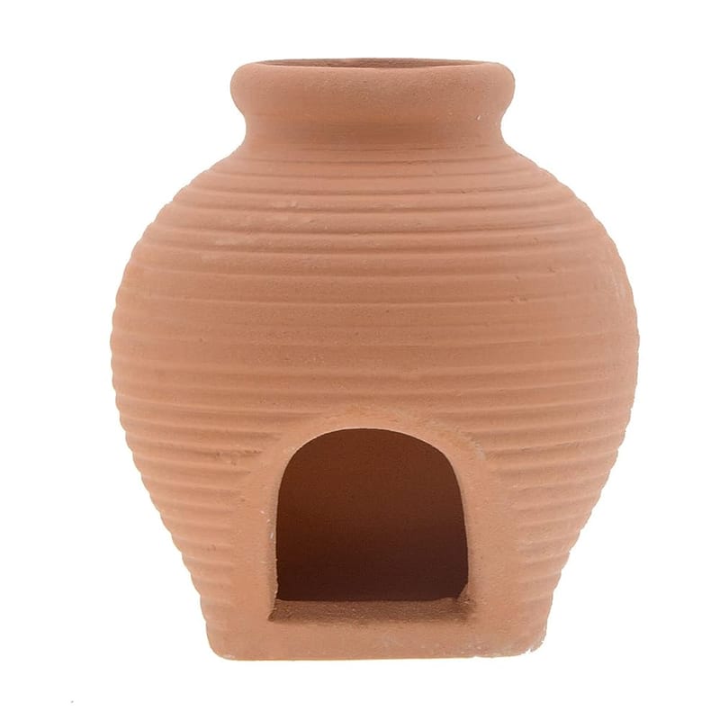 Saim Ceramic Jar Aquarium Decorations Fish Tank Cave Breeding Cones for Betta Fish, Amano Shrimp, Cichlid, Yellow