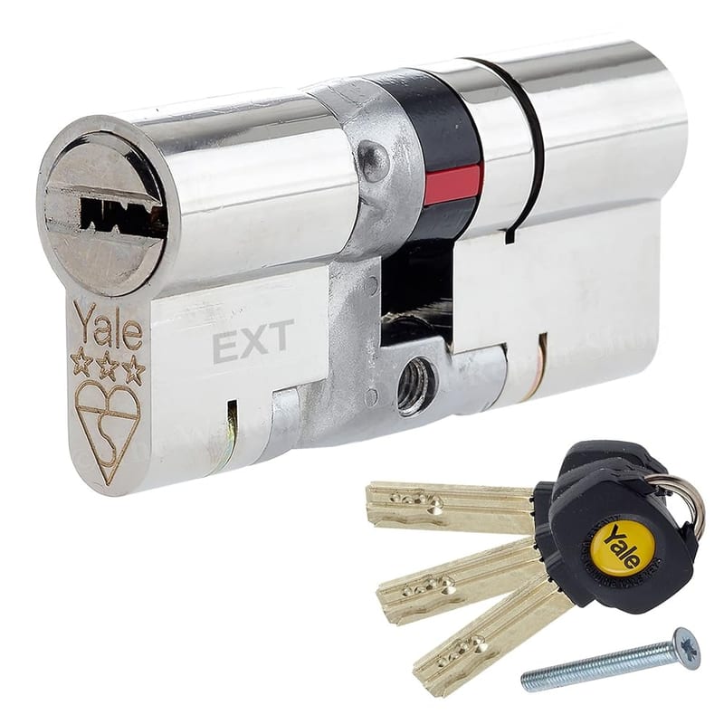 Yale P-YS3-4040N Anti-Snap 3 Star Euro Double Cylinder, High Security, 40:40 (80mm), Nickel Finish
