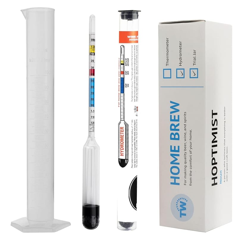 Home Brew Hydrometer with Included 100 Millimeter Trial Sampling Jar