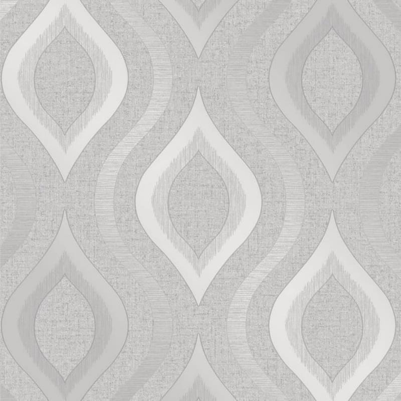 Fine Décor FD41968 Quartz Geo Wallpaper, Silver, Roll