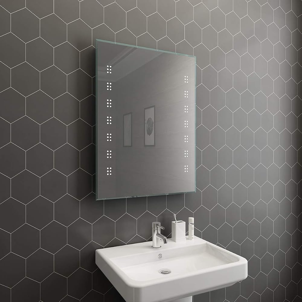 Aquariss 800 x 600mm Illuminated LED Bathroom Mirror with Demister, IP44