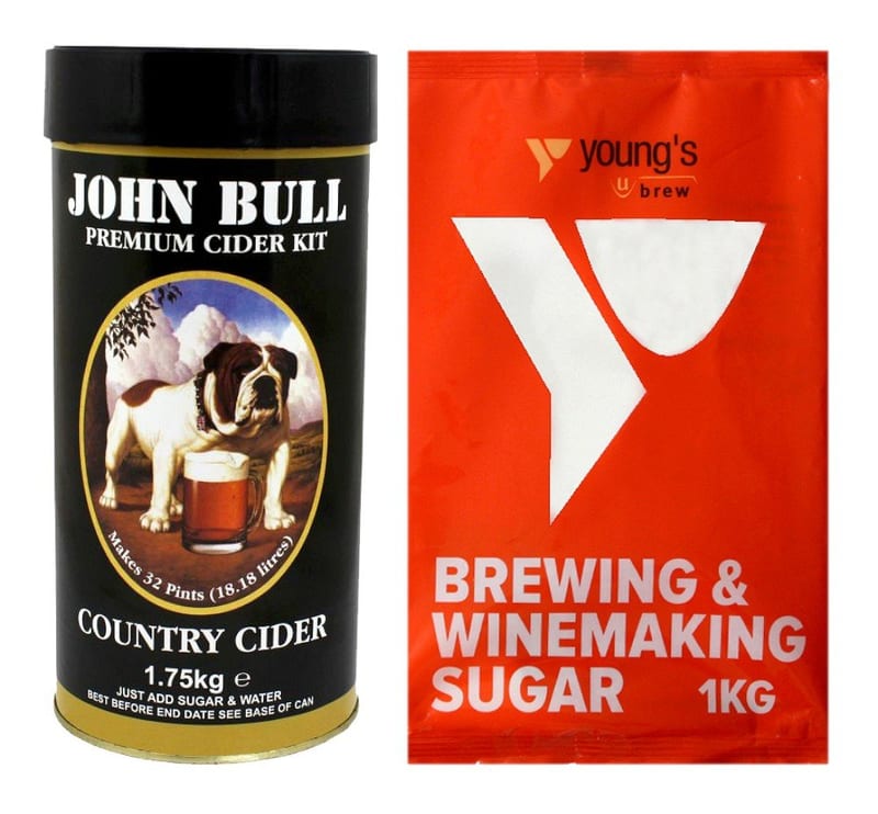 Young's 40 Pint John Bull Premium Country Cider Kit + 1kg Brewing Sugar
