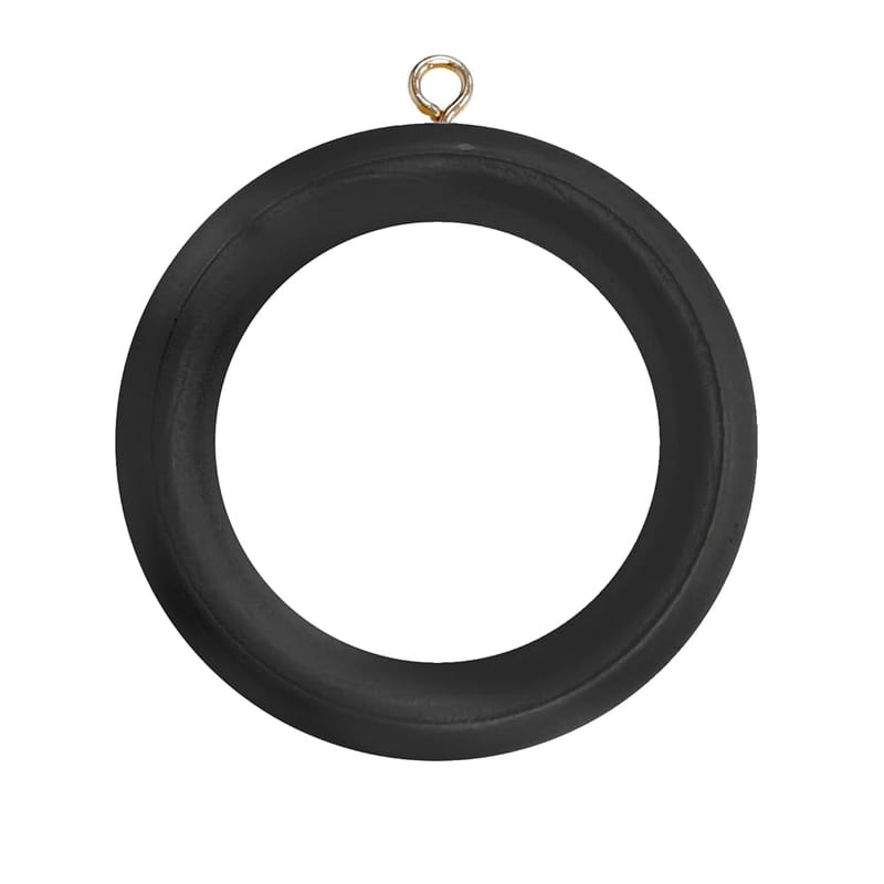 Merriway BH05958 Wooden Curtain Drapery Pole Rod Rings with Screw Eye, 45mm Inner Diameter, Black (Pack of 10)