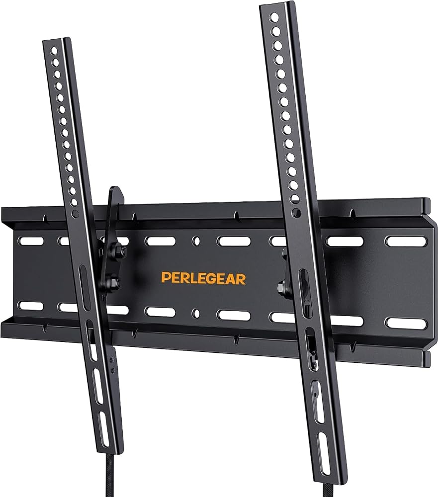 Perlegear TV Wall Bracket for 26-60 inch TVs up to 52kg, Sturdy Tilt TV Bracket with VESA 75x75-400x400mm, Slim Wall Mount with Safe Pull Strings