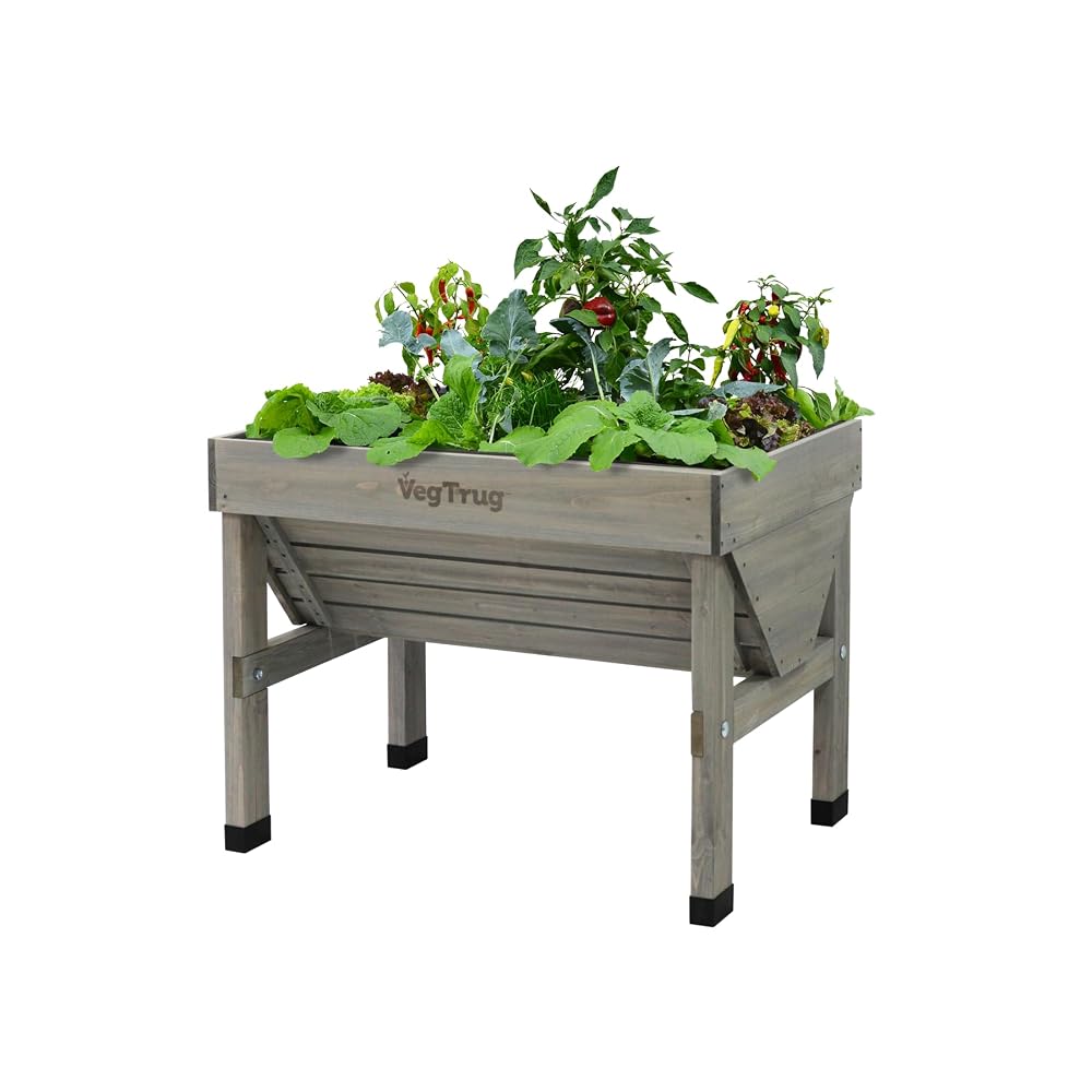 VegTrug 1m Raised Bed Planter, Grey Wash