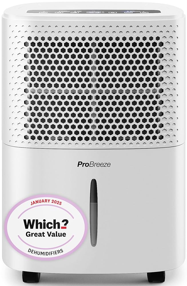 Pro Breeze 12L/Day Dehumidifier with Automatic Humidity Sensor & Display, Sleep Mode, 24-Hour Timer