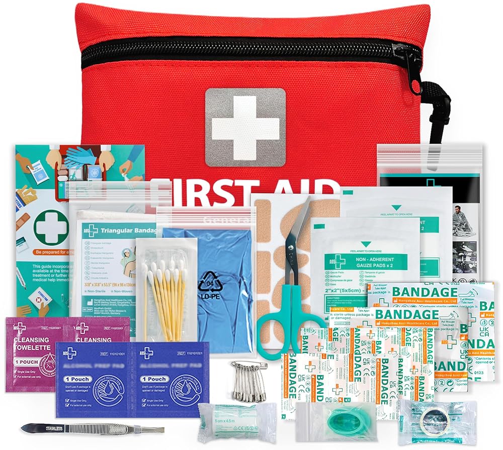 General Medi Mini First Aid Kit, 92 Pieces — Includes Emergency Foil Blanket and Scissors, for Travel, Home, Office, Vehicle