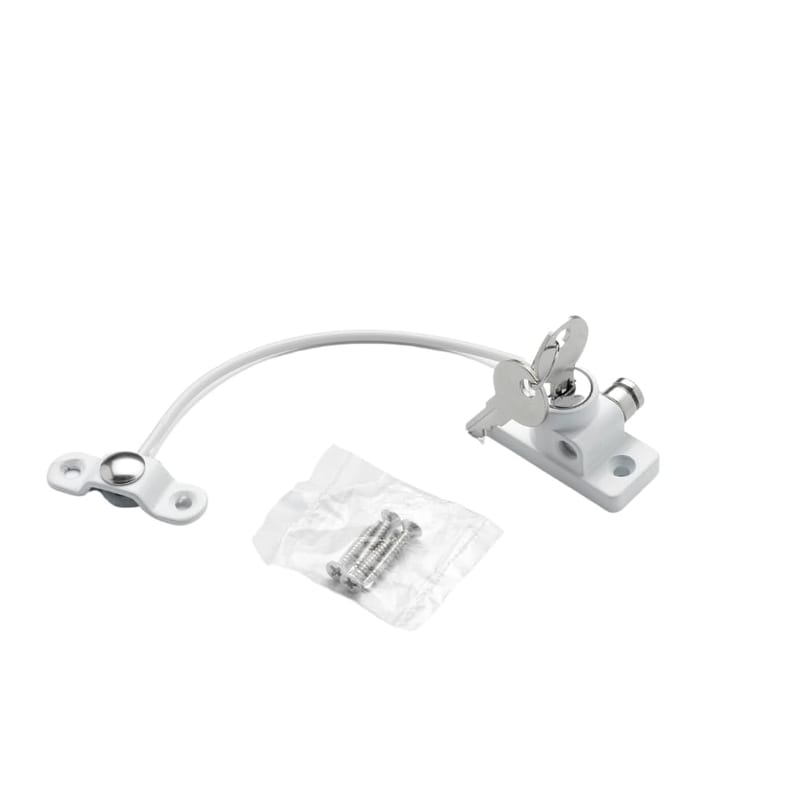 Cardea Solutions Essential Window Cable Restrictor - Suitable for uPVC, Wooden, Metal and Aluminium Window Frames, White