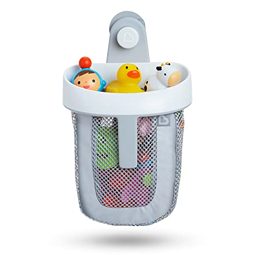 Munchkin Super Scoop Baby Bath Toy Storage Basket & Net | Removable Wall Hanging Bath Tidy | Baby Bath Caddy & Bath Organiser Rack | Shower Bath Toy Holder | Bathroom Toy Net with Suction Cup & Handle