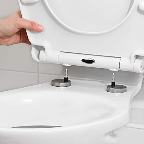 SA Products Oval Quick Release Toilet Seat Soft Close Thermoset Lid - White