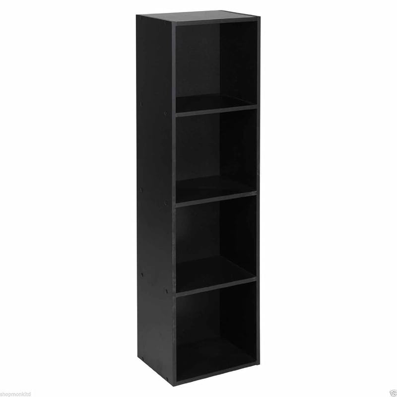 Hampton & Stewart Wooden Storage Unit Cube, 4 Tier Bookcase (Antique Oak)