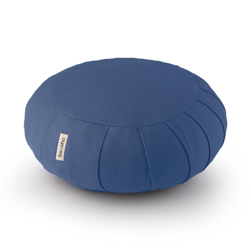 basaho CLASSIC Zafu Meditation Cushion, Organic Cotton with Buckwheat Hull Filling