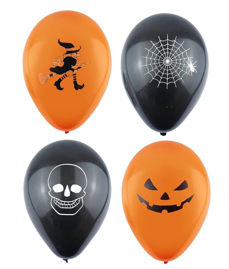 Henbrandt 12 Halloween Balloons, 12pk Black and Orange Balloons Halloween Decoration