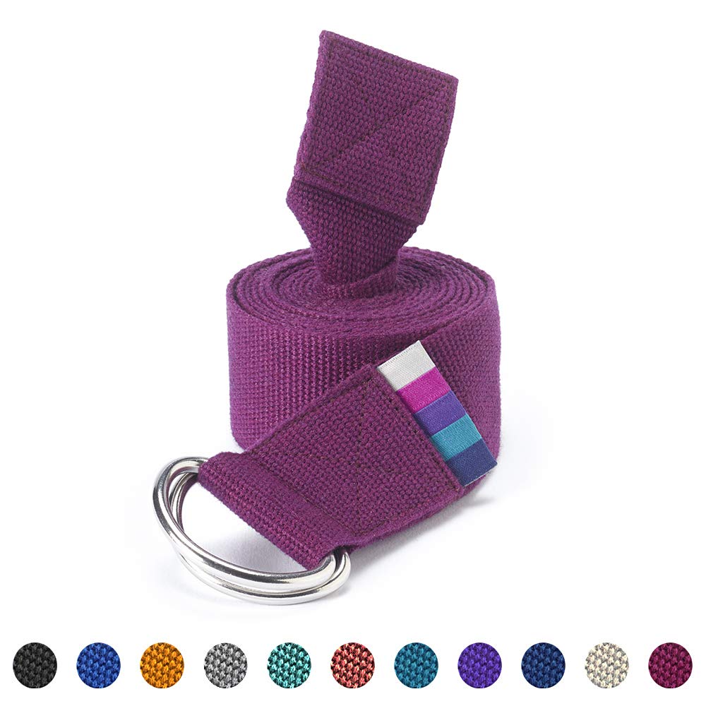 Yogamatters D-Ring Yoga Belt Strap, Organic Cotton, 2m Length