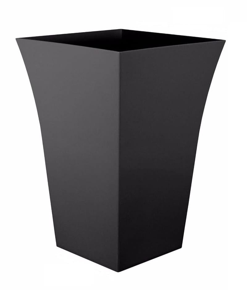 2 x BLACK Plastic Large Plant Pots Indoor Outdoor Garden Tall Square Planters