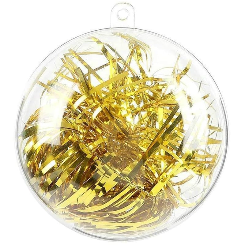 himaly 20Pcs 8cm Christmas Clear Baubles, Empty Plastic Baubles to Fill, Transparent Christmas Tree Decoration Balls for DIY Craft