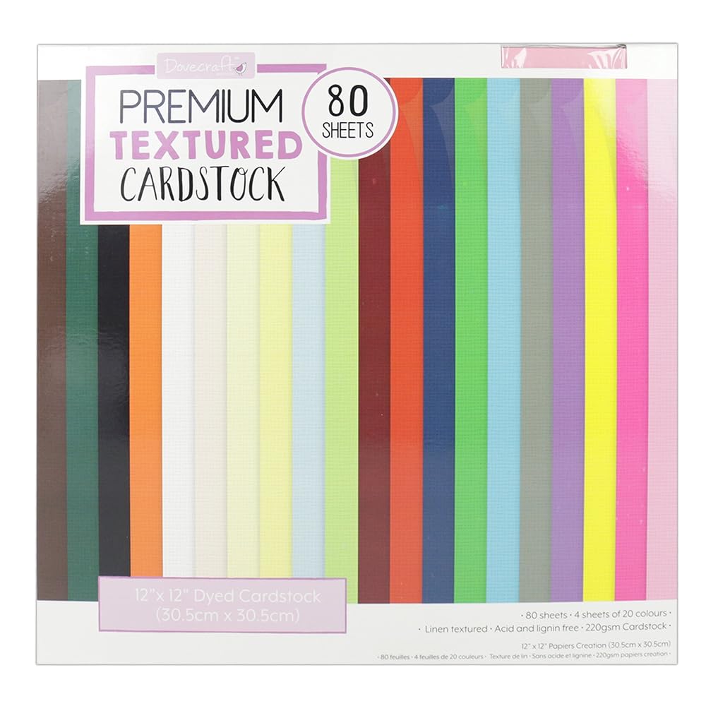 Trimcraft 12 x 12 Premium Textured Cardstock, Paper, Multicoloured