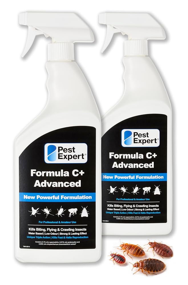 Pest Expert Bed Bug Killer Spray Treatment 2 x 1Ltr - Formula 'C+' Advanced Maximum Strength Bed Bug Spray, Fast-Acting & Long-Lasting Control, Professional Strength for Approved Amateur Use
