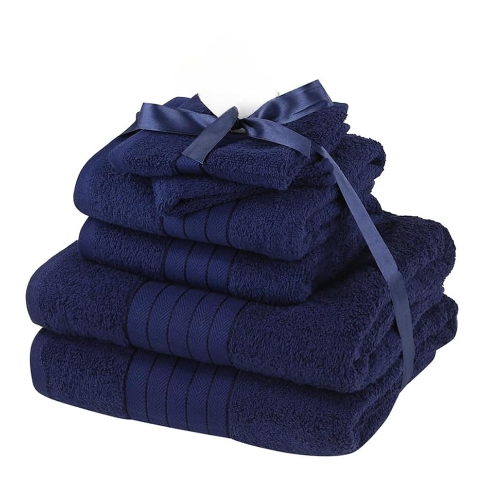Brentfords Luxury Supersoft Towel Bale Set, 100% Cotton, Navy Blue, 6 Piece