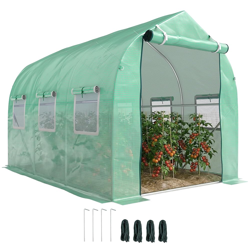 Outsunny Polytunnel Greenhouse with Windows and Door, 3 x 2m