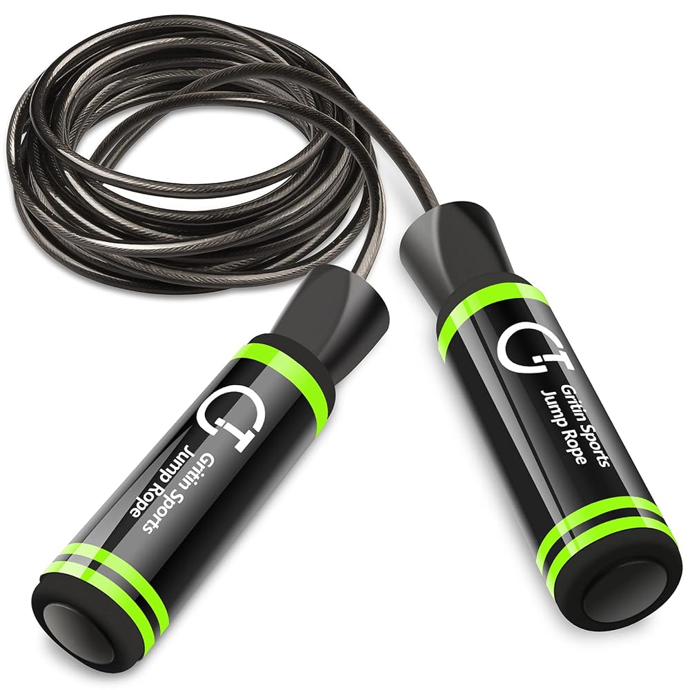 Gritin Skipping Rope, Tangle-Free Adjustable Speed Jump Rope with Memory Foam Handles