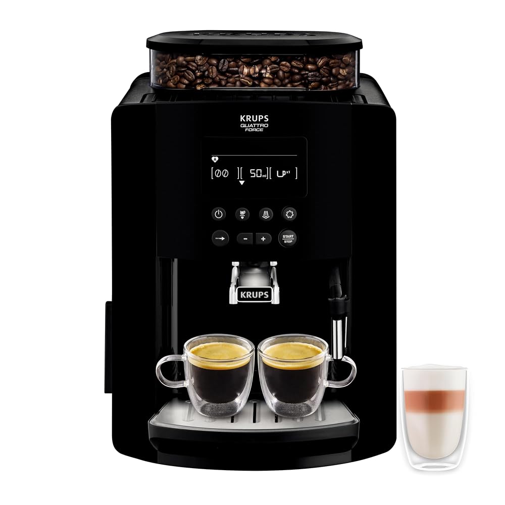 KRUPS Arabica Digital EA817040 Automatic Bean to Cup Coffee Machine, Espresso and Cappuccino Maker, 1.7L, Black