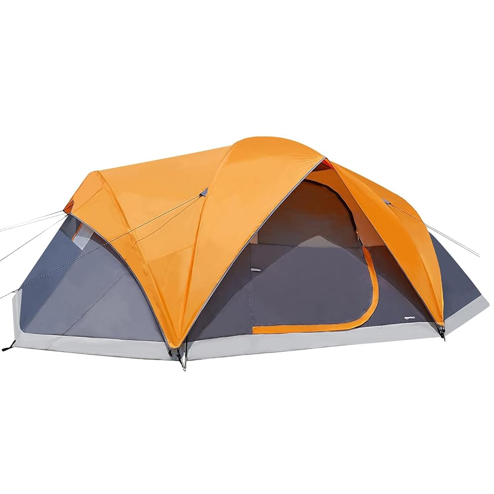 Amazon Basics Dome Camping Tent with Rainfly and Carry Bag, 3-Season Easy Set-Up Tent, 6 Person