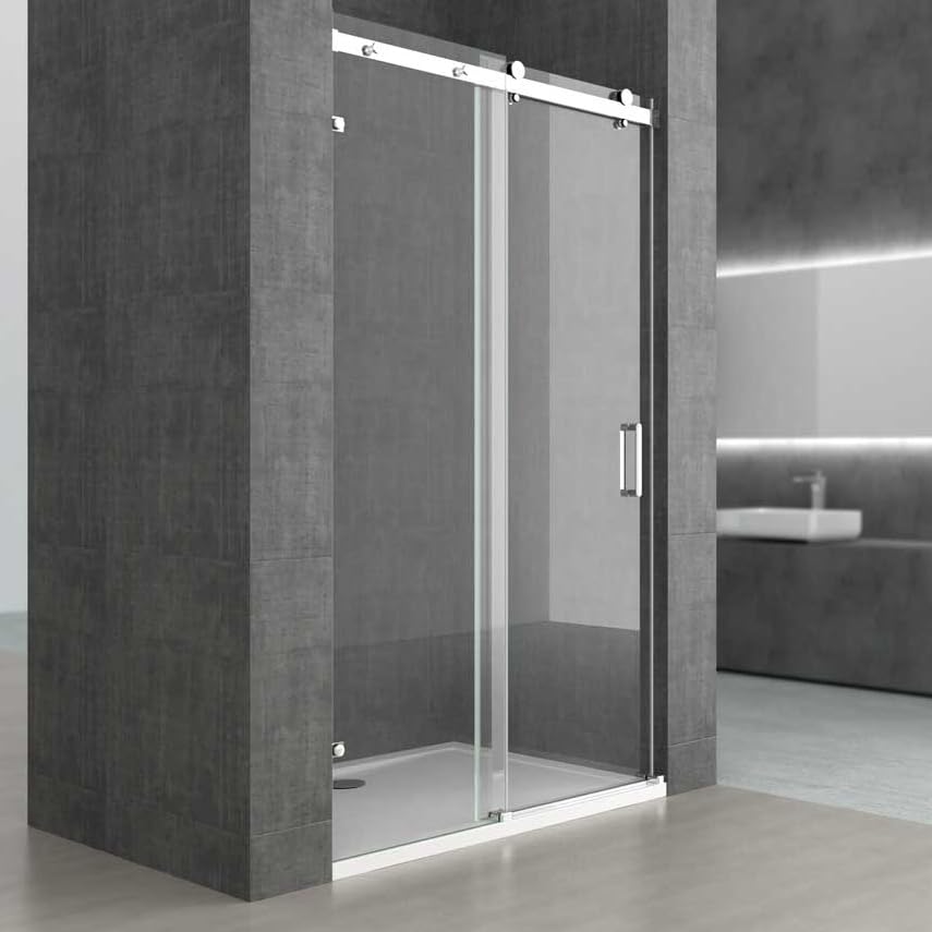 Durovin Bathrooms Frameless 1050 Shower Door for Sliding Shower Enclosure, 8mm Thick Transparent Safety Glass