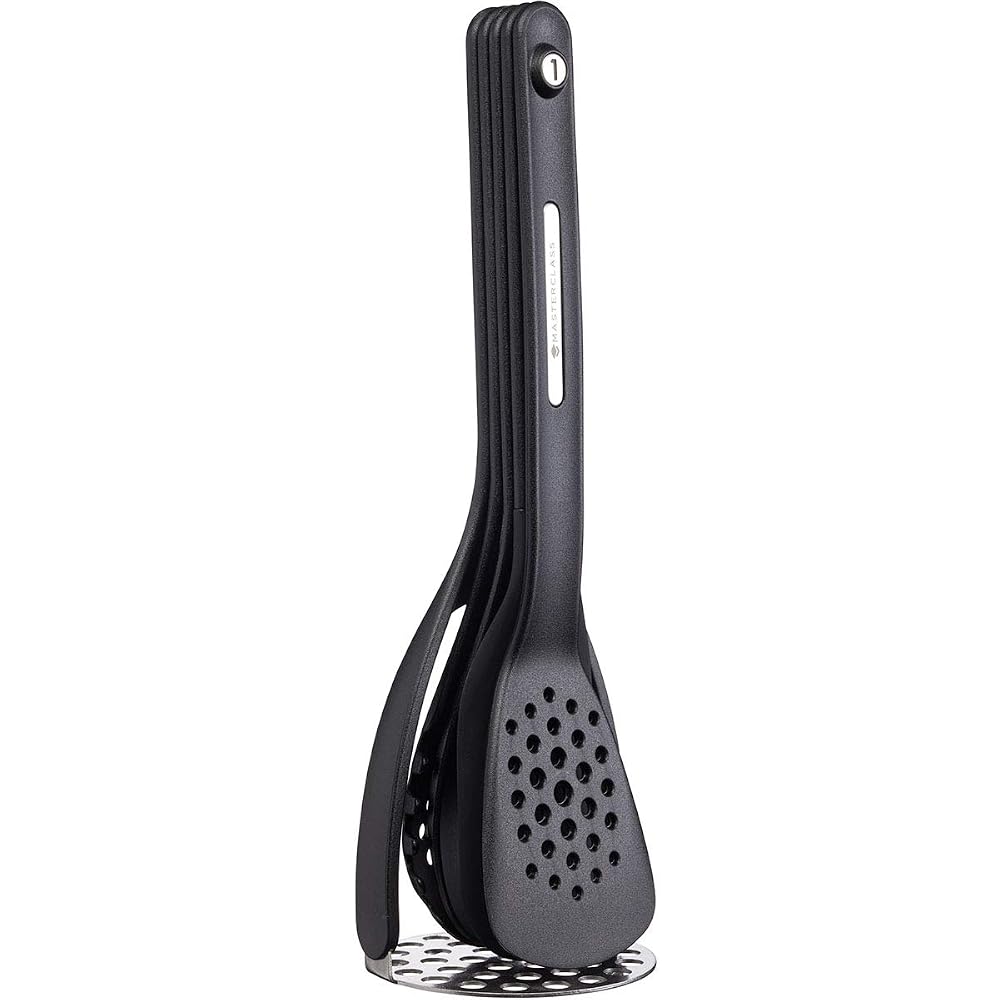 MasterClass Smart Space Nesting Magnetic Kitchen Utensil Set, 5 Pieces, Black