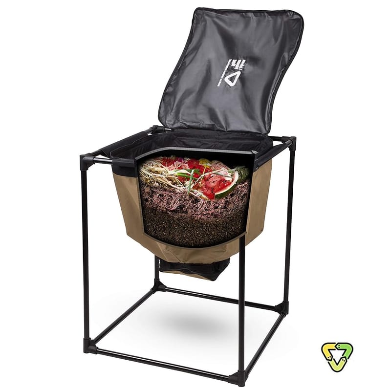 Urban Worm Bag Worm Composting Bin Version 2, Fully Removable Bottom, No Zippers, No Need to Manually Sort Worms from Compost