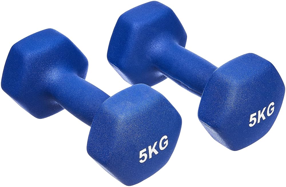 Amazon Basics Neoprene Dumbbell Pair, Coloured Hand Weights