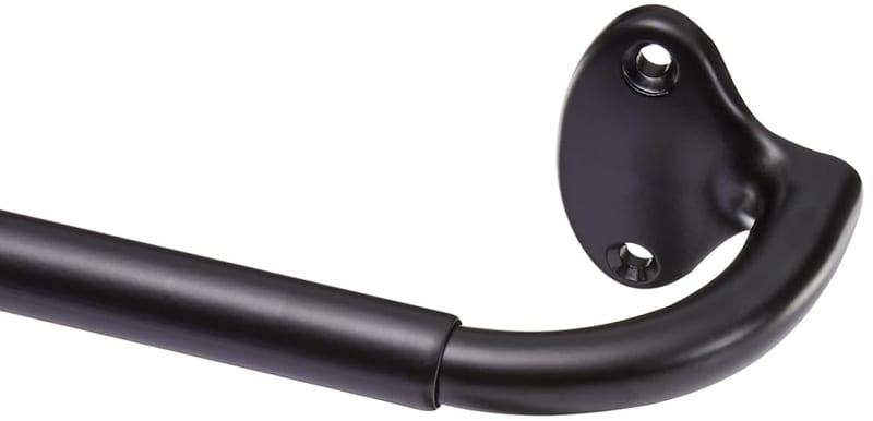 Amazon Basics Extendable Window Curtain Pole for Eyelet Curtains, 22mm Diameter, 122 to 224cm, Black