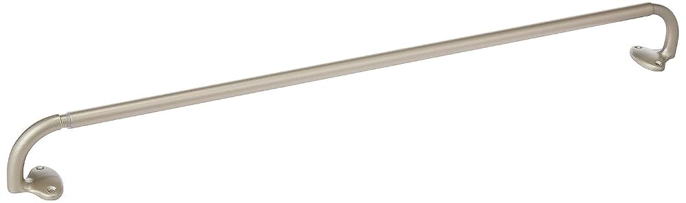 Amazon Basics Extendable Window Curtain Pole for Eyelet Curtains, 22 mm Diameter, 71 to 122 cm, Nickel