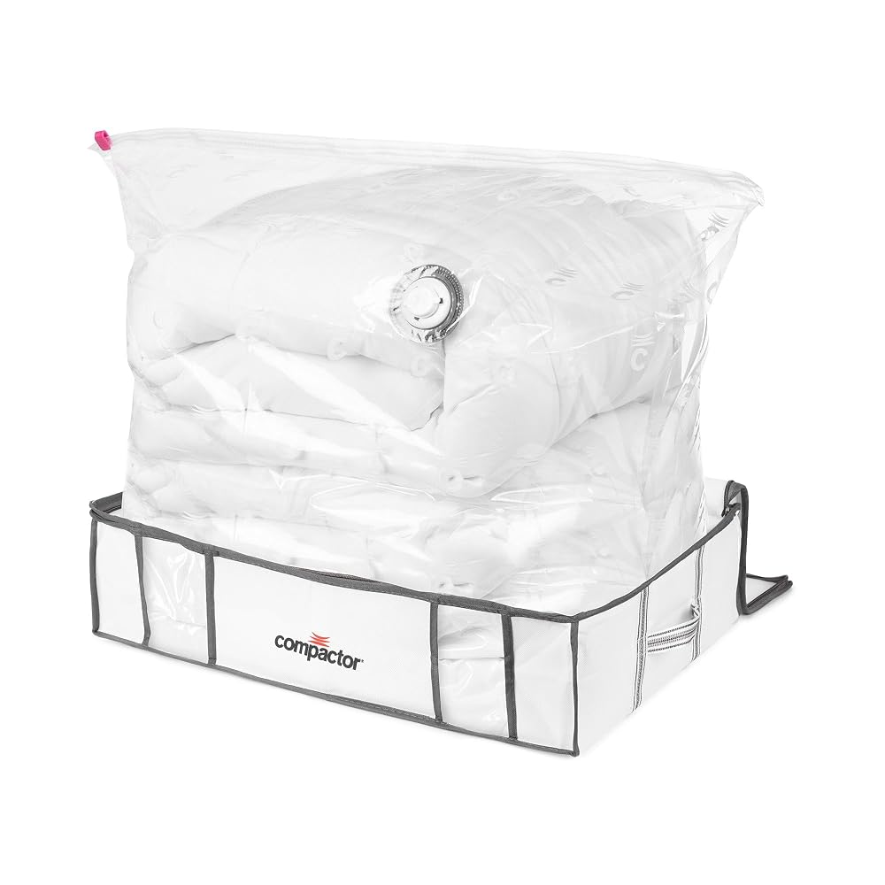Compactor Set of 5 Large Space Saving Under Bed Vacuum Storage Boxes, 145L, Life Range