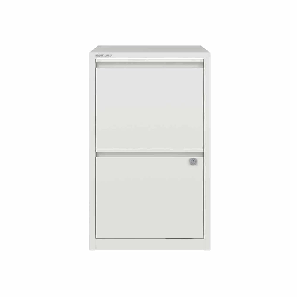 Bisley A4 2 Drawer Flush Front Filing Cabinet, White