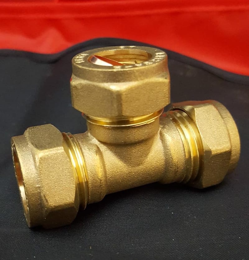 15mm Equal Tee Piece Compression Fitting for Copper Pipe