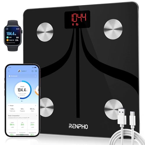 RENPHO Digital Scales for Body Weight, Rechargeable, 13 Body Metrics