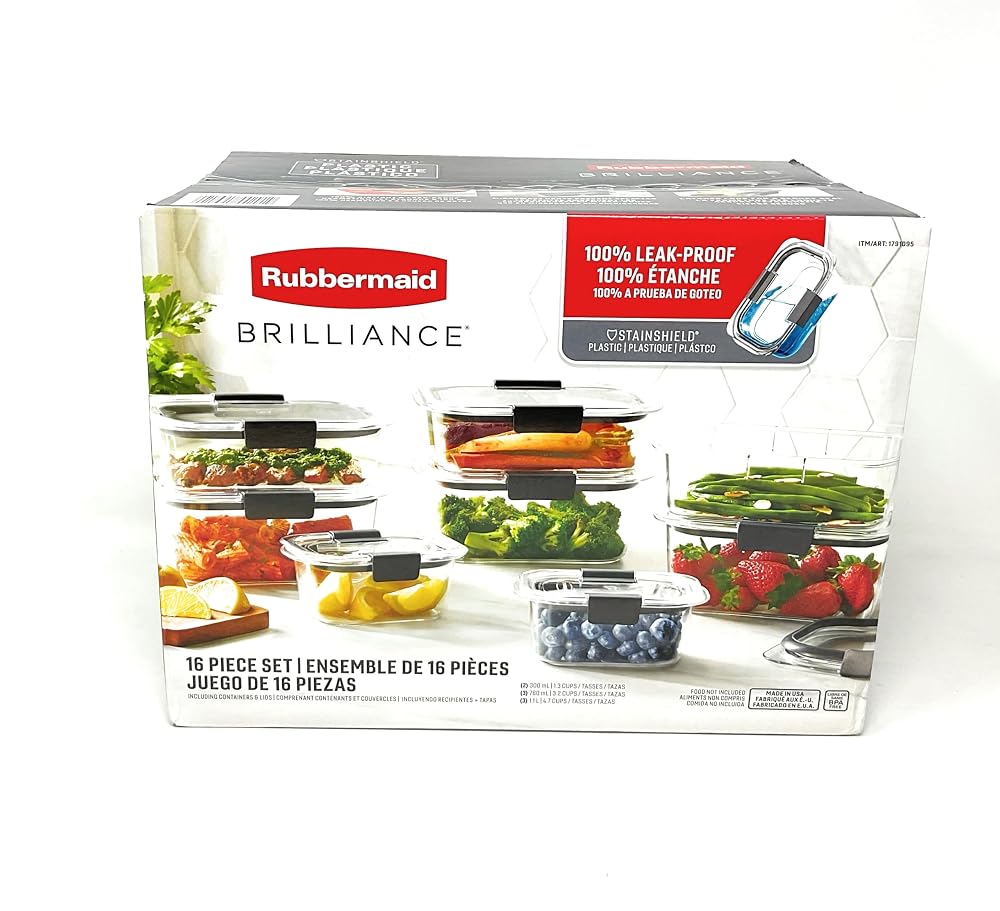 Rubbermaid Brilliance 22-Piece Food Storage Container Set