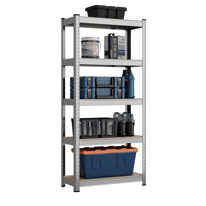 Heavy Duty Galvanised Shelving Garage Racking Unit 150kg per Shelf (5 Levels, 1500mm H x 700mm W x 300mm D)