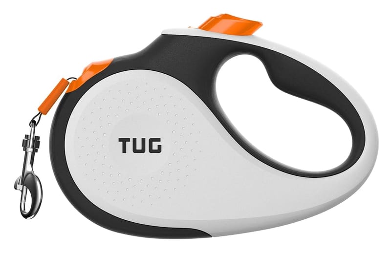 TUG 360° Tangle-Free Retractable Dog Lead for Up to 25kg Dogs, 5m Strong Nylon Tape