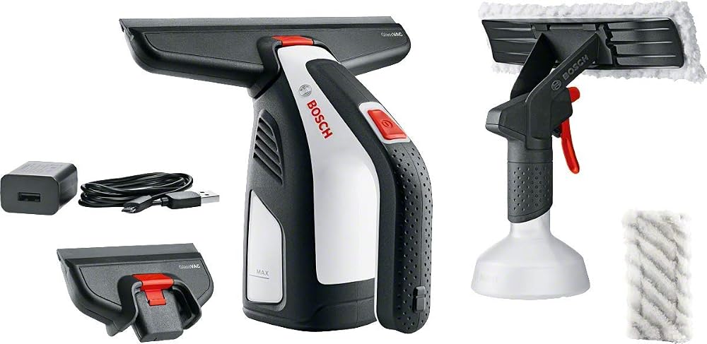 Bosch Cordless Window Vac GlassVAC, for Windows, Tiles, Mirrors and Shower, Running Time Approx. 35 Windows