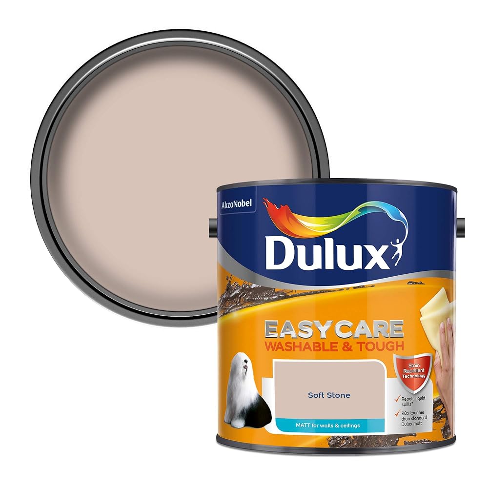 Dulux Easycare Washable & Tough Matt Emulsion Paint For Walls And Ceilings - Soft Stone 2.5 Litres