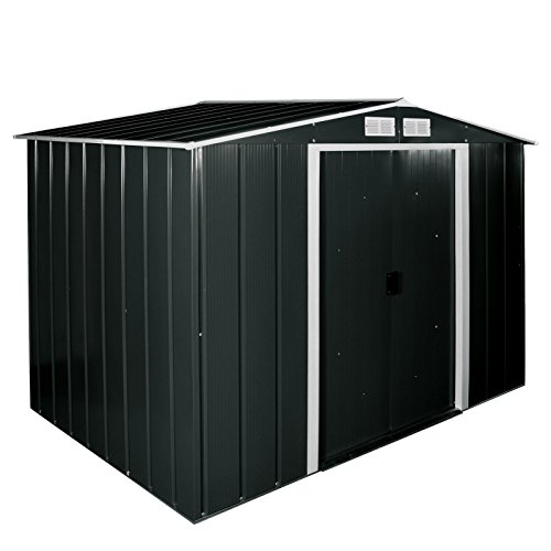 Sapphire Metal Garden Shed 8x6, Grey